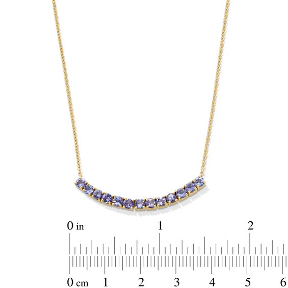 Tanzanite Line Necklace in 10K Gold