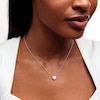 Thumbnail Image 2 of 9.0mm Heart-Shaped Lab-Created Opal Solitaire Necklace in Sterling Silver