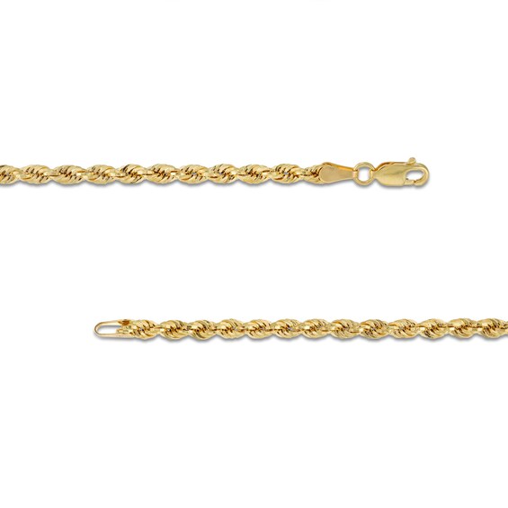 3.15mm Glitter Rope Chain Necklace in Hollow 10K Gold - 20"