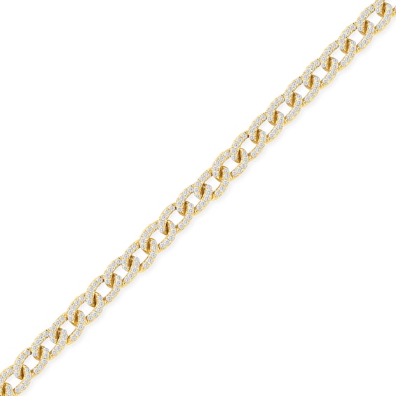 1-1/4 CT. T.w. Diamond Curb Chain Bracelet in Solid 10K Gold - 7.25"