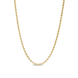 2.65mm Glitter Rope Chain Necklace in Hollow 10K Gold - 18"