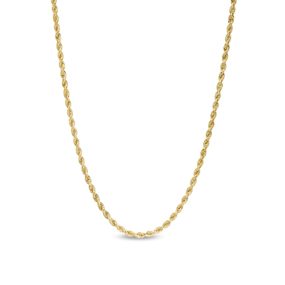 2.65mm Glitter Rope Chain Necklace in Hollow 10K Gold - 18"