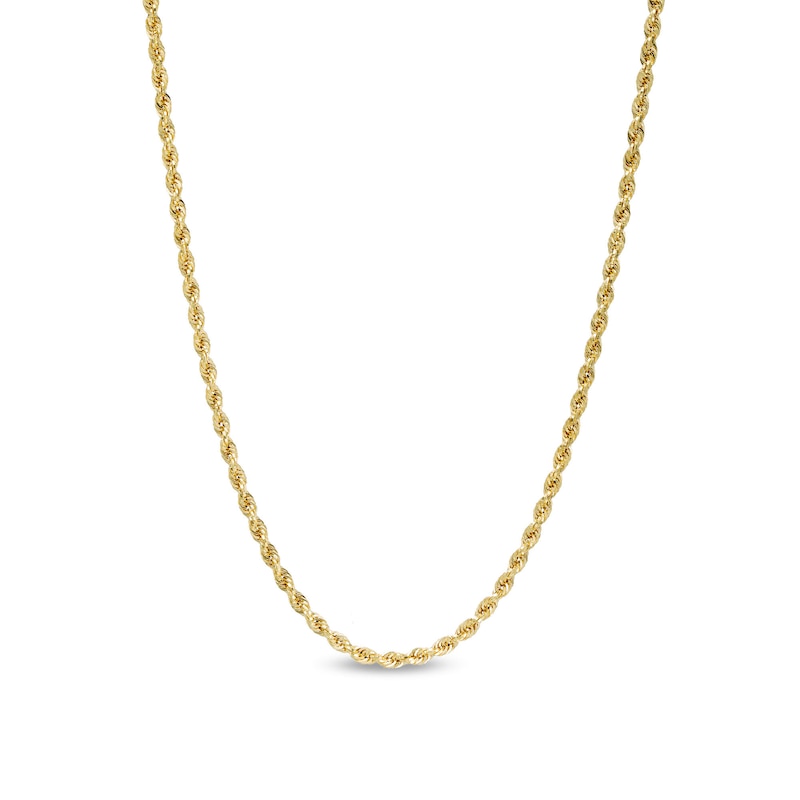 Main Image 1 of 2.65mm Glitter Rope Chain Necklace in Hollow 10K Gold - 18"
