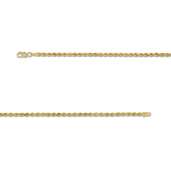 2.65mm Glitter Rope Chain Necklace in Hollow 10K Gold - 18"
