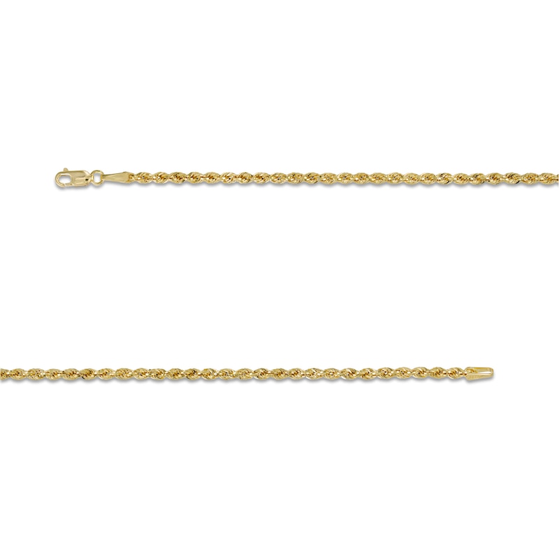 Main Image 3 of 2.65mm Glitter Rope Chain Necklace in Hollow 10K Gold - 18"
