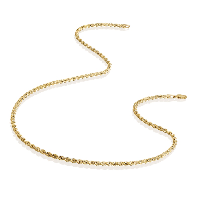 Main Image 5 of 2.65mm Glitter Rope Chain Necklace in Hollow 10K Gold - 18"