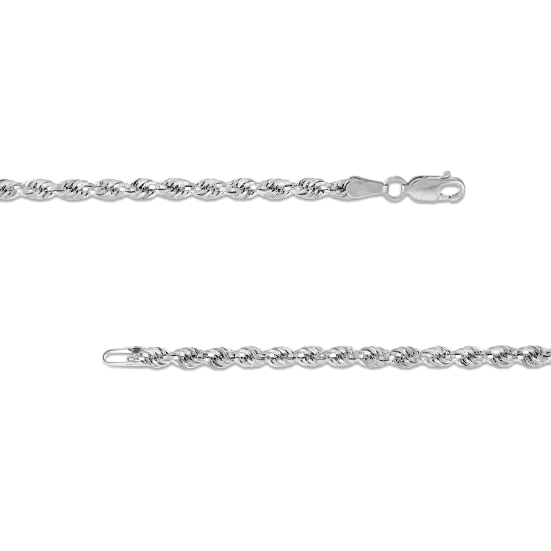 Main Image 3 of 3.15mm Glitter Rope Chain Necklace in Hollow 10K White Gold - 24"