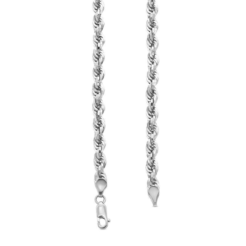 Main Image 2 of 5.3mm Glitter Rope Chain Necklace in Hollow 10K White Gold - 24"