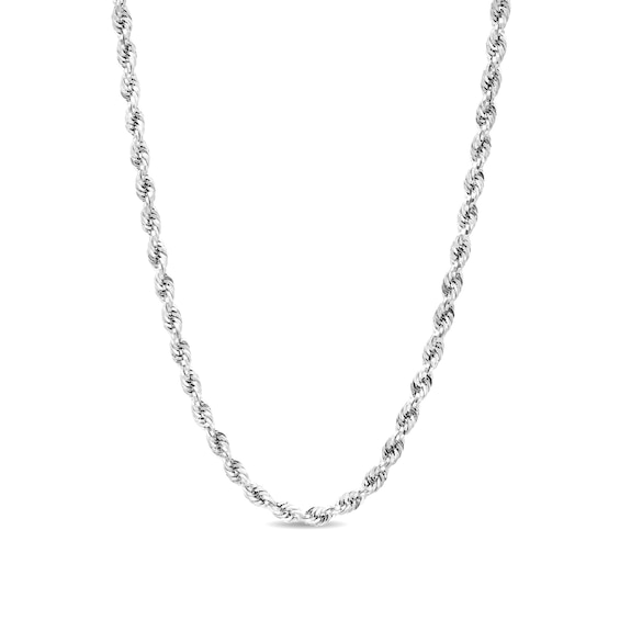 3.15mm Glitter Rope Chain Necklace in Hollow 10K Gold