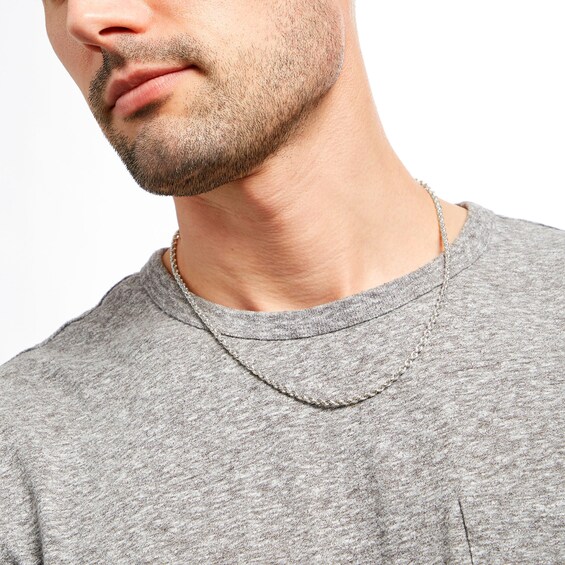 3.15mm Glitter Rope Chain Necklace in Hollow 10K Gold