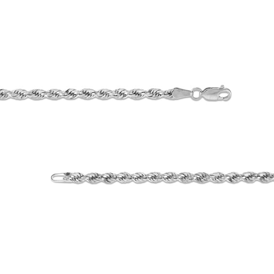 3.15mm Glitter Rope Chain Necklace in Hollow 10K Gold