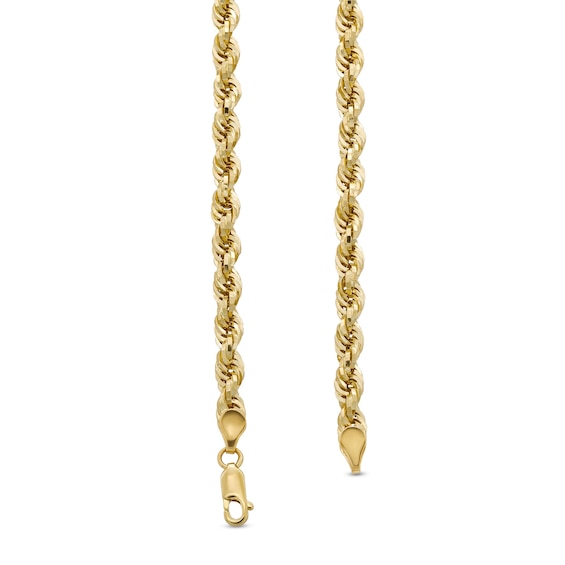 5.3mm Glitter Rope Chain Necklace in Hollow 10K Gold - 22"