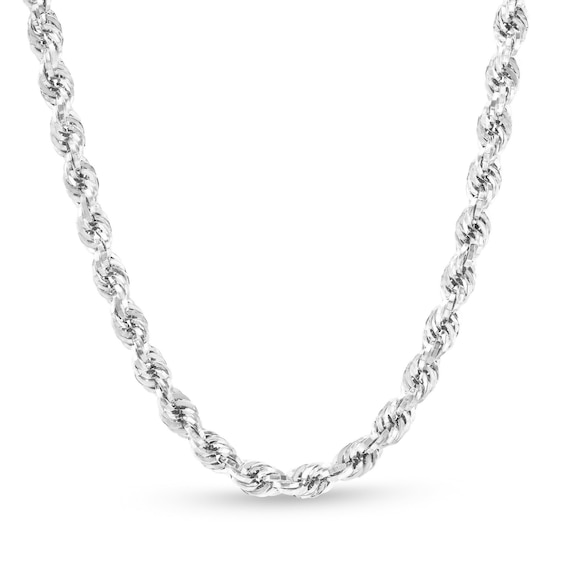 5.3mm Glitter Rope Chain Necklace in Hollow 10K Gold