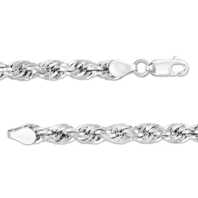 Main Image 3 of 5.3mm Glitter Rope Chain Necklace in Hollow 10K White Gold - 26"