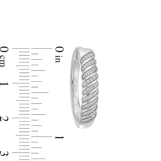 1/4 CT. T.w. Diamond Cascading Wave Hoop Earrings in Sterling Silver