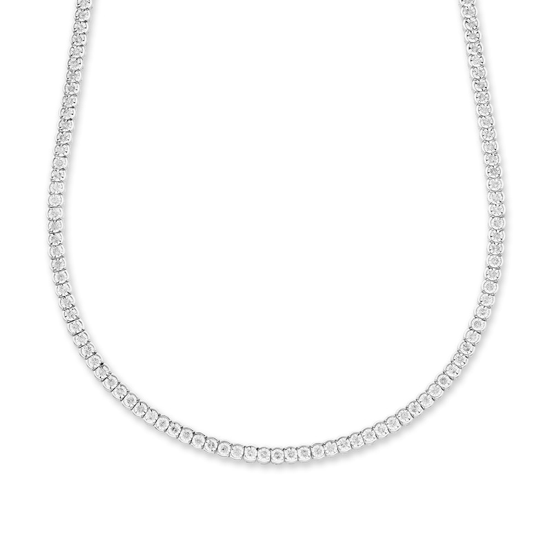 Main Image 1 of 2-1/2 CT. T.W. Diamond Miracle Tennis Necklace in Sterling Silver - 17"
