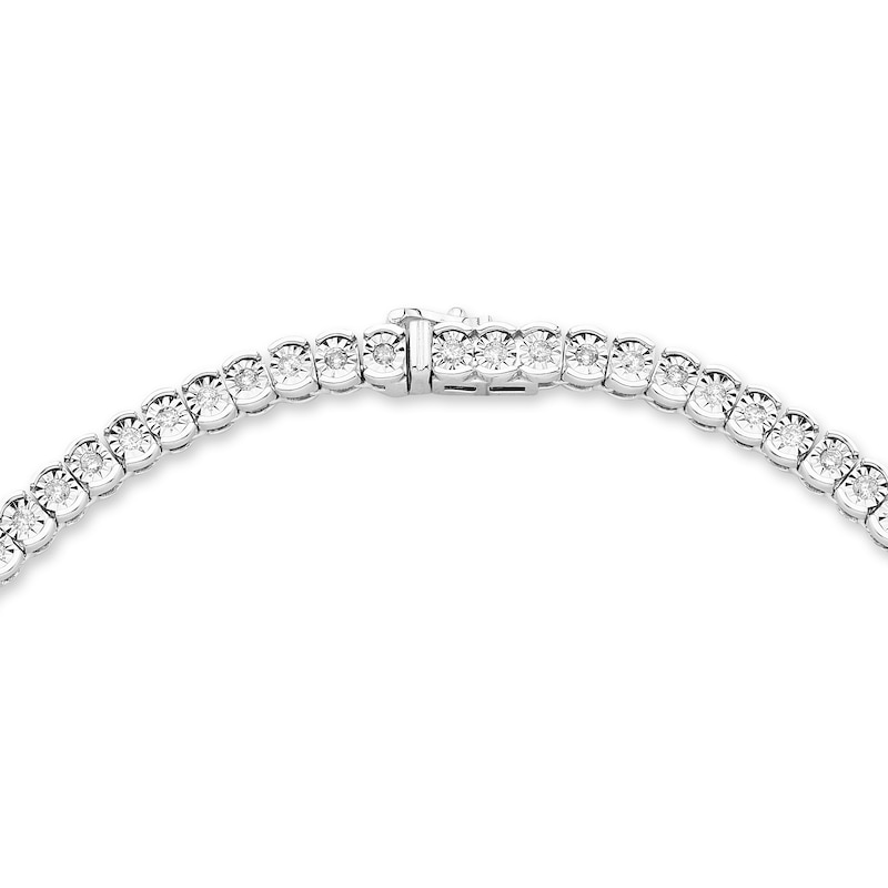 Main Image 2 of 2-1/2 CT. T.W. Diamond Miracle Tennis Necklace in Sterling Silver - 17"