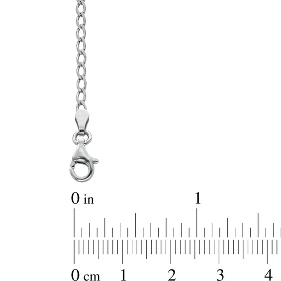 Lab-Created Emerald and 1/10 CT. T.w. Diamond Station Line Bracelet in Sterling Silver - 9.0"