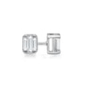 Thumbnail Image 1 of 1/5 CT. T.W. Emerald-Shaped Certified Lab-Grown Multi-Diamond Stud Earrings in Sterling Silver (I/SI2)