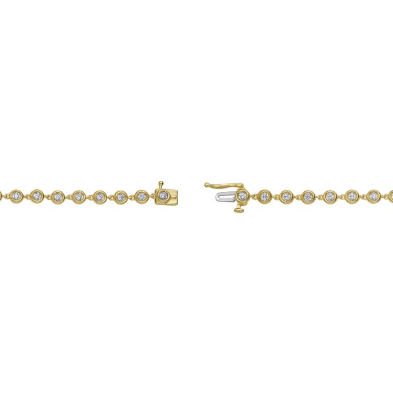 1-1/2 CT. T.w. Certified Lab-Grown Diamond Bezel-Set Link Bracelet in 10K Gold (I/Si2)