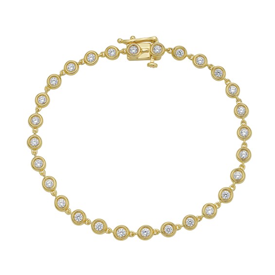 1-1/2 CT. T.w. Certified Lab-Grown Diamond Bezel-Set Link Bracelet in 10K Gold (I/Si2)