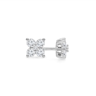 1/2 CT. T.W. Lab-Grown Diamond Five Stone Flower Stud Earrings in 10K White Gold (F/SI2)