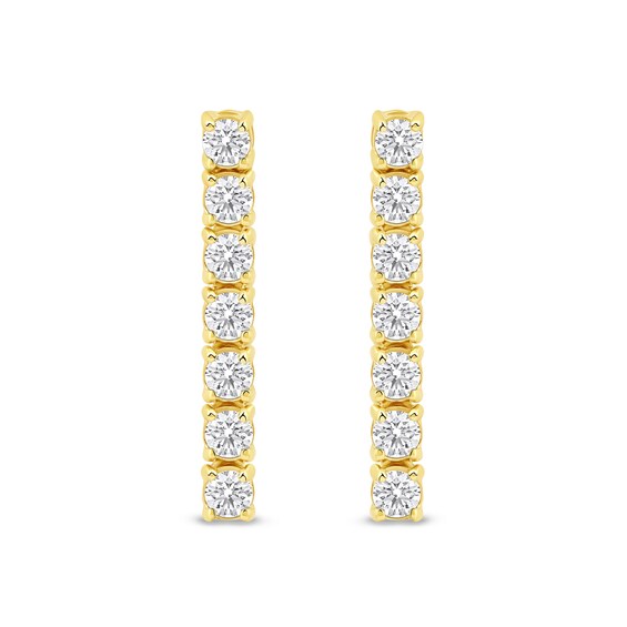 5/8 CT. T.w. Certified Lab-Grown Diamond Linear Drop Earrings in Sterling Silver with 14K Gold Plate (F/Si2)