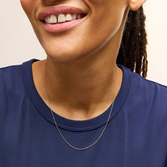 1.6mm Box Chain Necklace in Solid 10K Gold - 20â