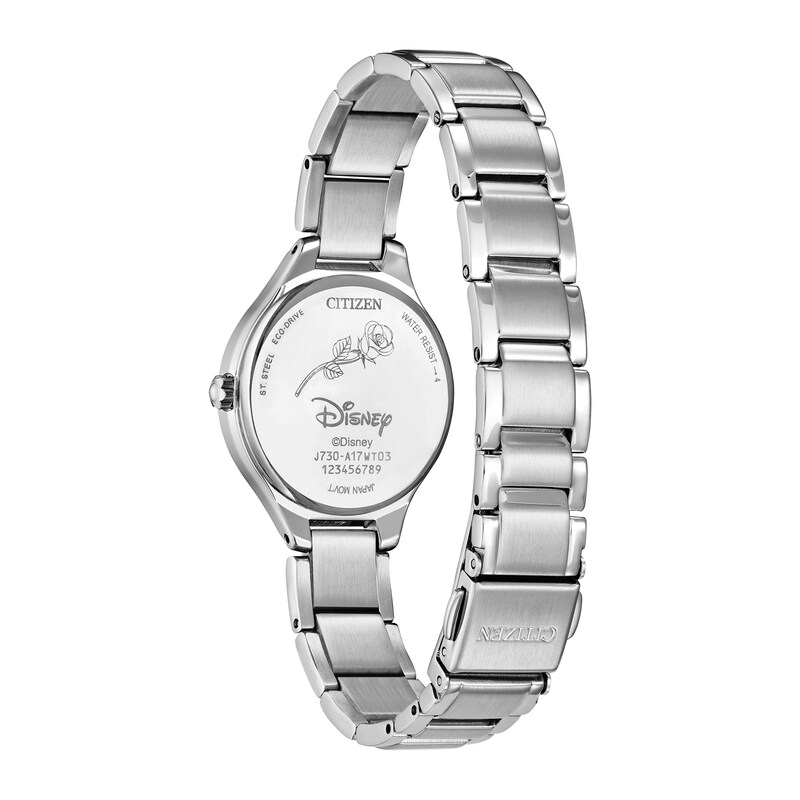 Main Image 3 of Ladies' Citizen Eco-Drive® Mickey Mouse and Minnie Mouse Tango Crystal Accent Watch with Grey Dial (Model: FE2101-58W)