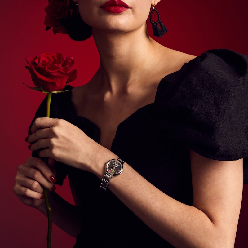 Main Image 5 of Ladies' Citizen Eco-Drive® Mickey Mouse and Minnie Mouse Tango Crystal Accent Watch with Grey Dial (Model: FE2101-58W)