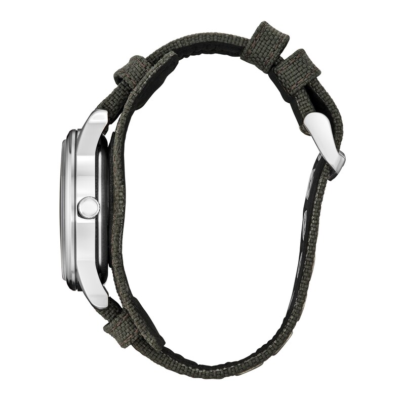 Main Image 2 of Men's Citizen Eco-Drive® ©MARVEL Captain America Forever Grey Nylon Cuff Band Watch with Black Dial (Model: BV1140-00W)