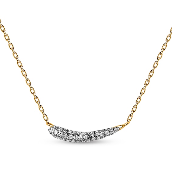 PDPAOLA⢠at Zales 1/8 CT. T.W. Lab-Grown Diamond Curve Necklace in 18K Gold - 19.5â