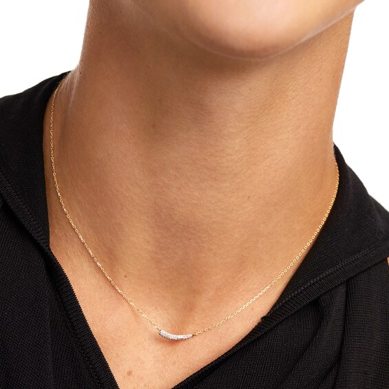 PDPAOLAâ¢ at Zales 1/8 CT. T.W. Lab-Grown Diamond Curve Necklace in 18K Gold - 19.5â