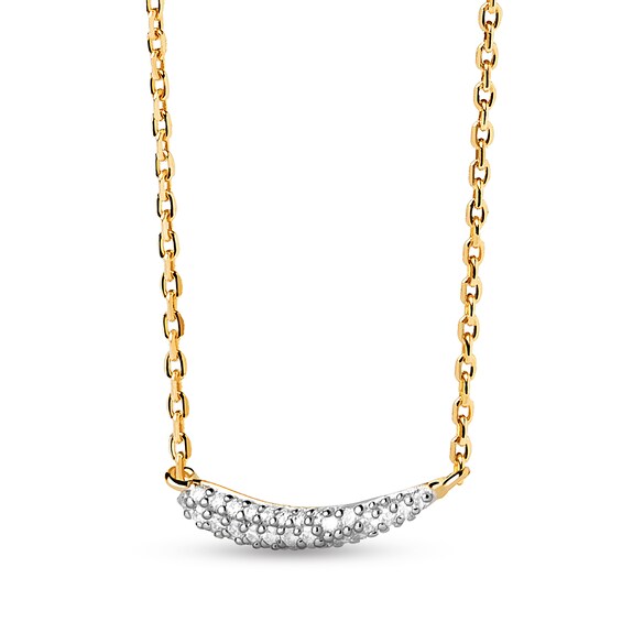 PDPAOLAâ¢ at Zales 1/8 CT. T.W. Lab-Grown Diamond Curve Necklace in 18K Gold - 19.5â