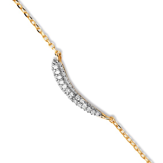 PDPAOLAâ¢ at Zales 1/8 CT. T.W. Lab-Grown Diamond Curve Necklace in 18K Gold - 19.5â