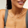 Thumbnail Image 2 of 6.0-6.5mm Freshwater Cultured Pearl Station Cross "Y" Necklace in 14K Gold
