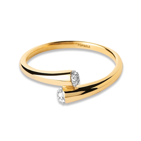 PDPAOLAâ¢ at Zales 1/10 CT. T.W. Lab-Grown Multi-Diamond Bypass Ring 18K Gold