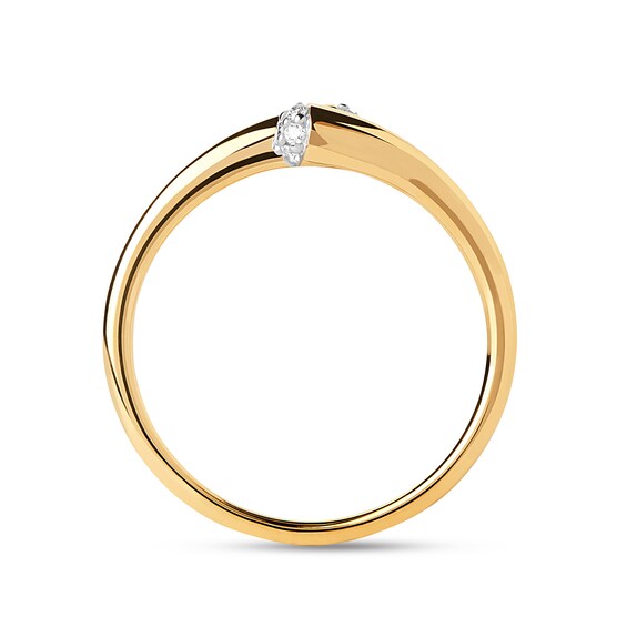 PDPAOLAâ¢ at Zales 1/10 CT. T.W. Lab-Grown Multi-Diamond Bypass Ring 18K Gold