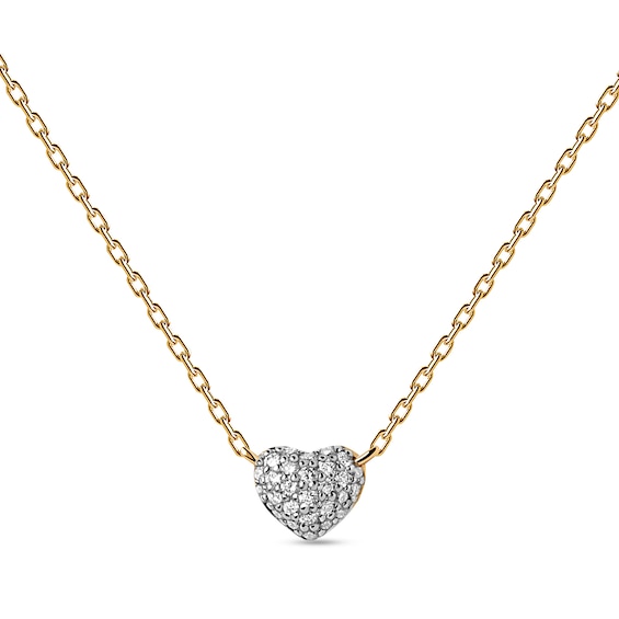 PDPAOLAâ¢ at Zales 1/10 CT. T.W. Lab-Grown Multi-Diamond Heart Necklace in 18K Gold - 19.5â