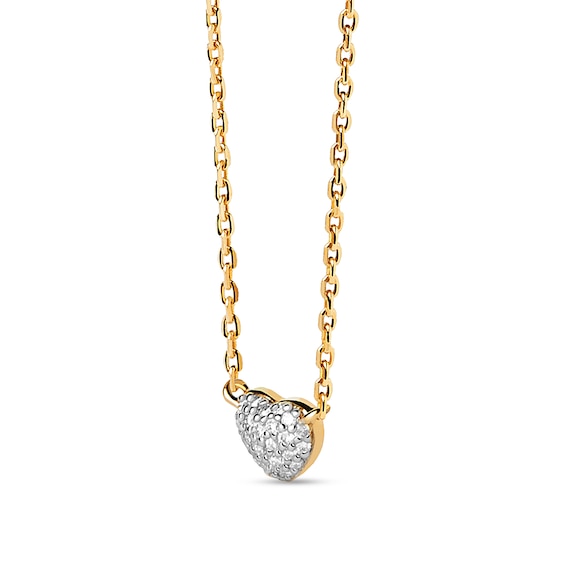 PDPAOLAâ¢ at Zales 1/10 CT. T.W. Lab-Grown Multi-Diamond Heart Necklace in 18K Gold - 19.5â