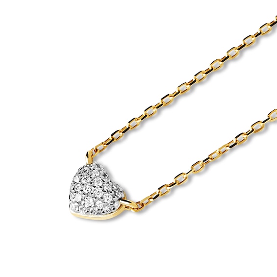 PDPAOLAâ¢ at Zales 1/10 CT. T.W. Lab-Grown Multi-Diamond Heart Necklace in 18K Gold - 19.5â