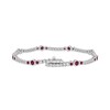 Thumbnail Image 1 of Lab-Created Ruby and White Lab-Created Sapphire with Black Diamond Accent Alternating Line Bracelet in Sterling Silver