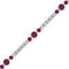 Thumbnail Image 2 of Lab-Created Ruby and White Lab-Created Sapphire with Black Diamond Accent Alternating Line Bracelet in Sterling Silver