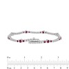 Thumbnail Image 4 of Lab-Created Ruby and White Lab-Created Sapphire with Black Diamond Accent Alternating Line Bracelet in Sterling Silver