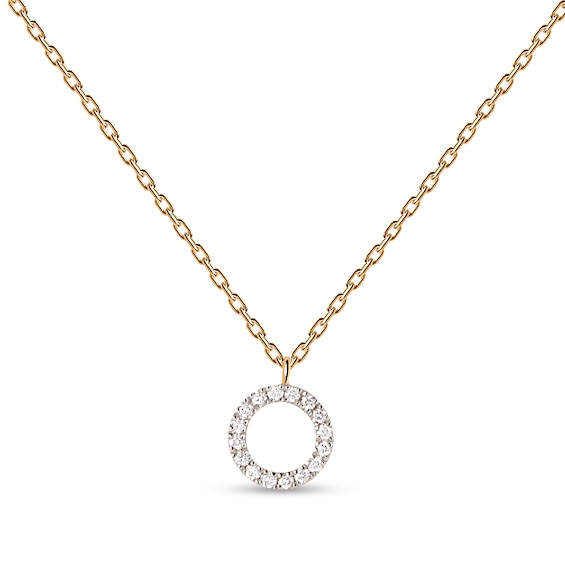PDPAOLAâ¢ at Zales 1/20 CT. T.W. Lab-Grown Diamond Circle Necklace in 18K Gold - 19.5"
