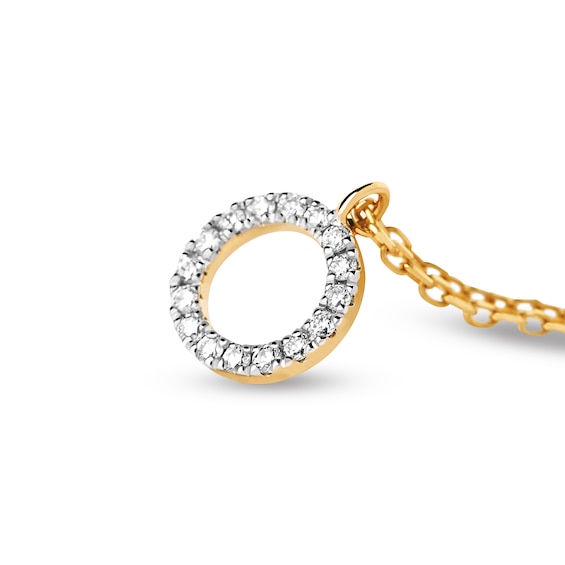 PDPAOLAâ¢ at Zales 1/20 CT. T.W. Lab-Grown Diamond Circle Necklace in 18K Gold - 19.5"