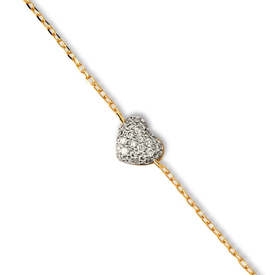 PDPAOLAâ¢ at Zales 1/10 CT. T.W. Lab-Grown Multi-Diamond Heart Bracelet in 18K Gold