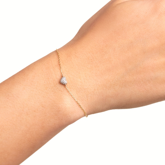 PDPAOLAâ¢ at Zales 1/10 CT. T.W. Lab-Grown Multi-Diamond Heart Bracelet in 18K Gold