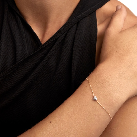 PDPAOLAâ¢ at Zales 1/10 CT. T.W. Lab-Grown Multi-Diamond Heart Bracelet in 18K Gold