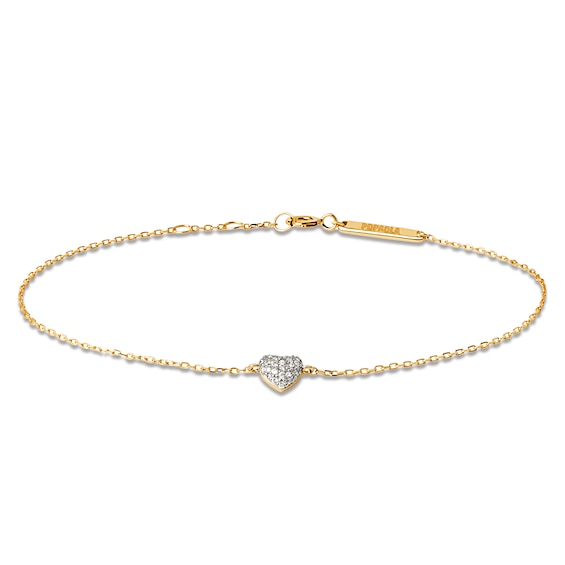 PDPAOLAâ¢ at Zales 1/10 CT. T.W. Lab-Grown Multi-Diamond Heart Bracelet in 18K Gold